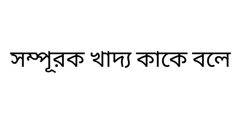 সম্পূরক খাদ্য কাকে বলে